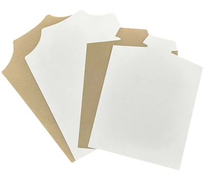 Vestuário T - Forro de camisa Tecido Embalagem Camisa de papelão Formando placa em formato de papel Impressão de boa qualidade Placa duplex branca com parte traseira cinza